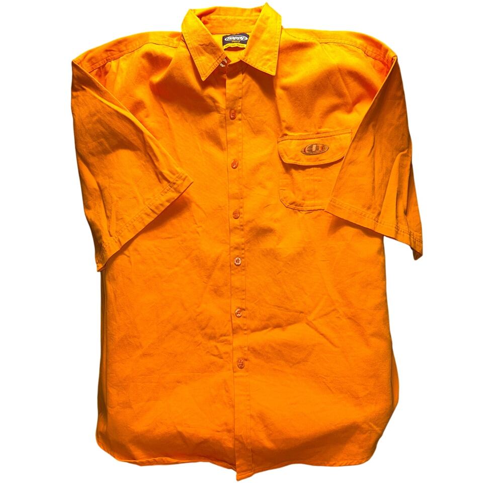 Vintage 90's Nappy Clothing Company Button Down Shirt Logo Back Tag Orange XXL